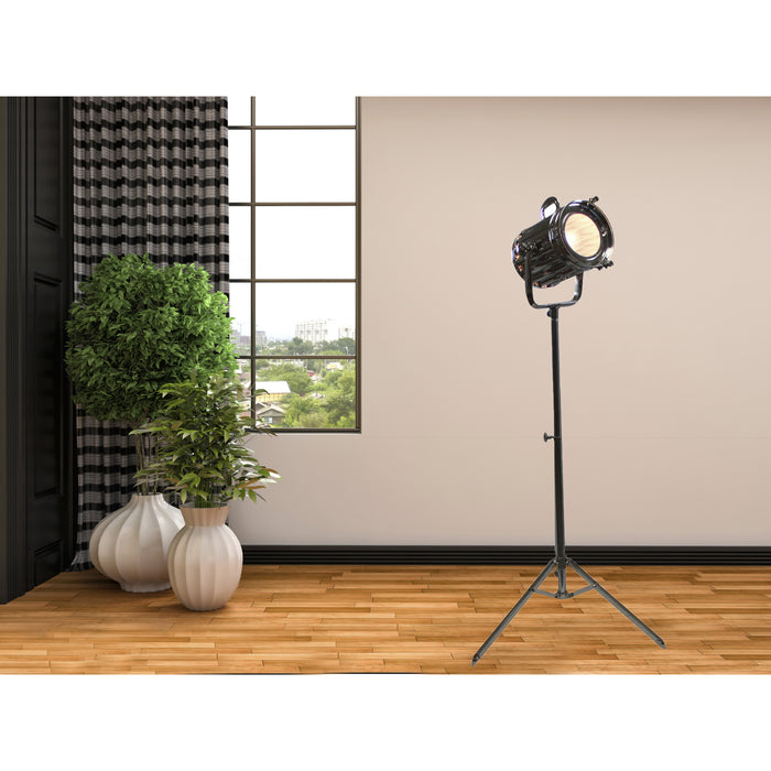 Urban Designs 71-Inch Silver Round Cinema Studio Spotlight Floor Tripod Lamp