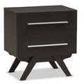 Urban Designs Angular Legs 2-Drawer Nightstand - Dark Brown