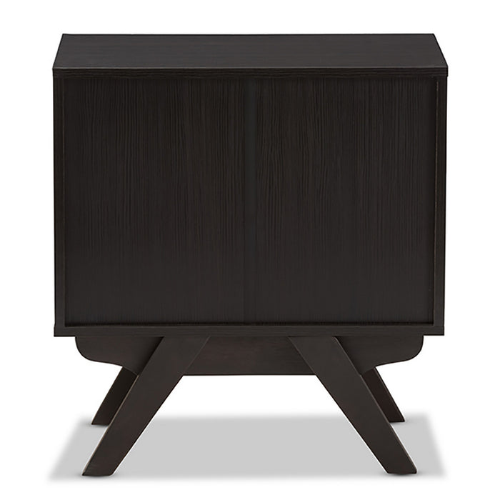 Urban Designs Angular Legs 2-Drawer Nightstand - Dark Brown