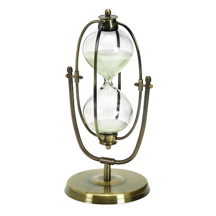 Urban Designs Antique Replica Metal & Glass Desktop Hour Glass