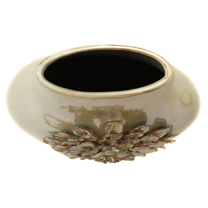 Urban Designs Artisan Handcrafted Ceramic Flower Round Accent Vase