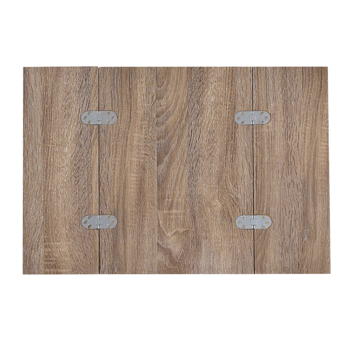Urban Designs Bremen Chrome Accent Side Table - Weathered Oak
