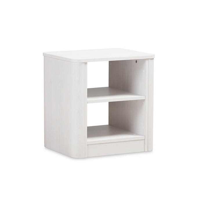 Urban Designs Carlingford Modern and Contemporary Whitewashed Wood Nightstand