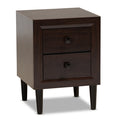 Urban Designs Faye Mid-Century Modern 2-Drawer Wood Nightstand - Cherry Brown