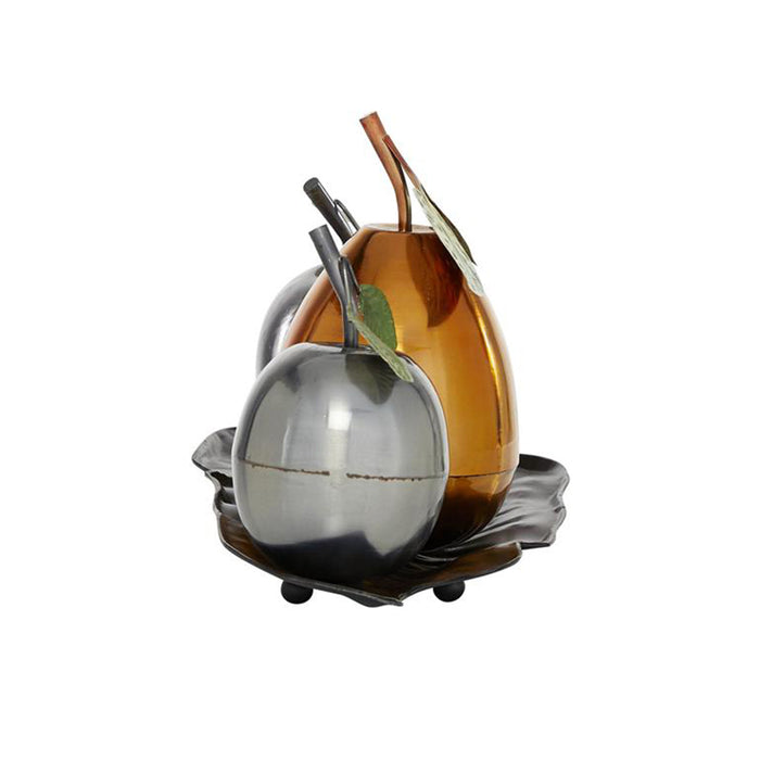Urban Designs Glazed Metal Artificial Fruit Centerpiece Decor - Orange Silver