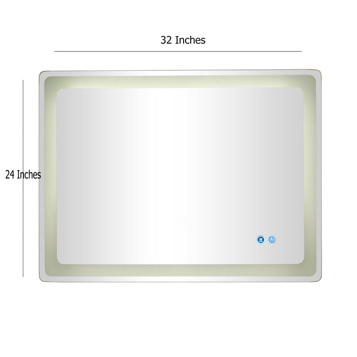 Urban Designs Glowing Beauty 32" x 24" LED Bathroom Wall Mirror with Defogger