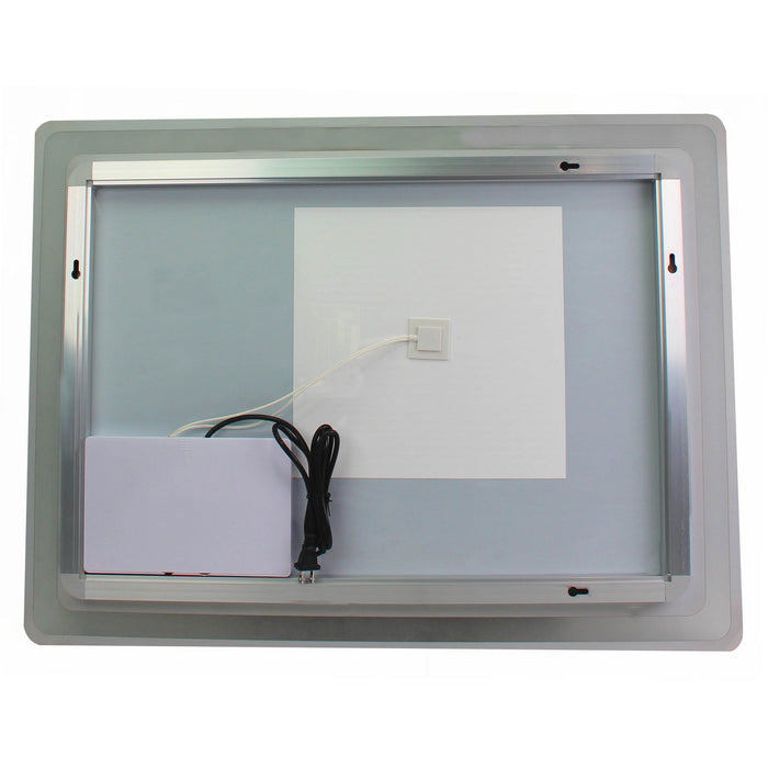 Urban Designs Glowing Beauty 32" x 24" LED Bathroom Wall Mirror with Defogger