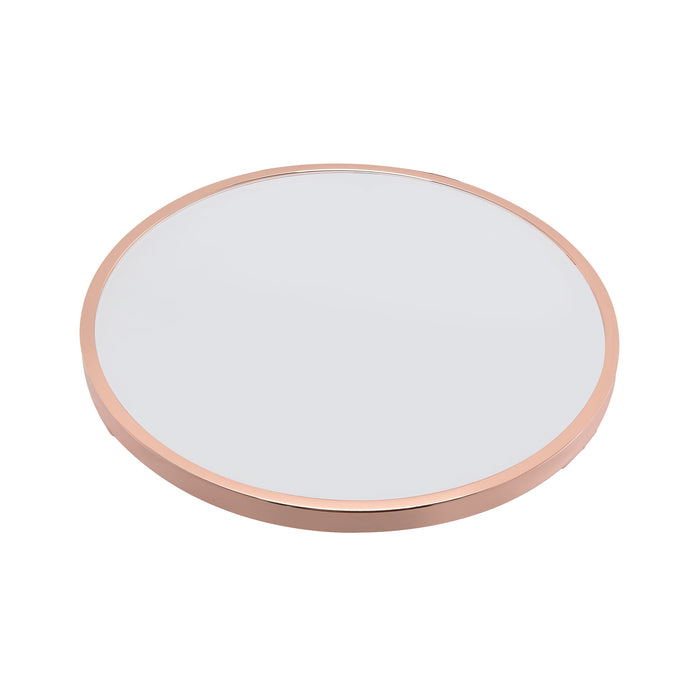 Urban Designs Halo Accent Side Table - Frosted Glass and Rose Gold
