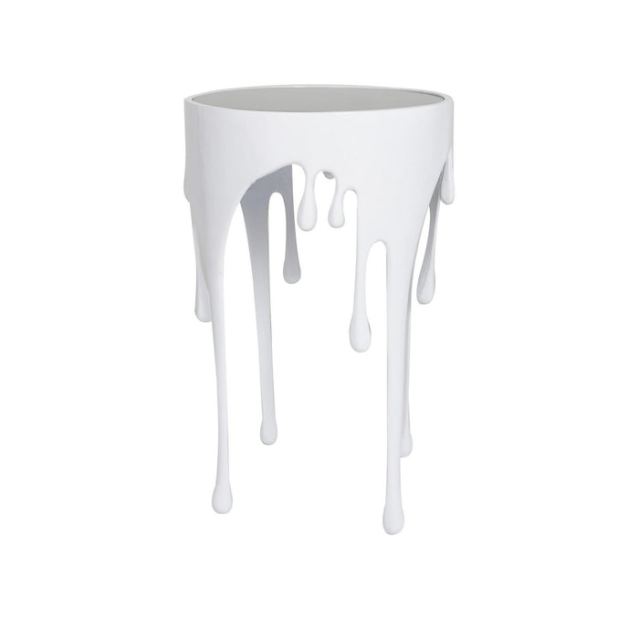 Urban Designs Melting Metal 25-Inch Metallic Drip Design Accent Table