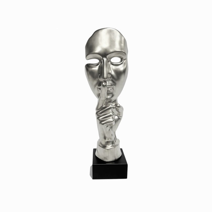 Urban Designs Modern Abstract Tabletop Sculpture Bust Decor - Silver