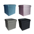 Urban Designs Modern Foldable Fabric Cube Storage Stool Ottoman