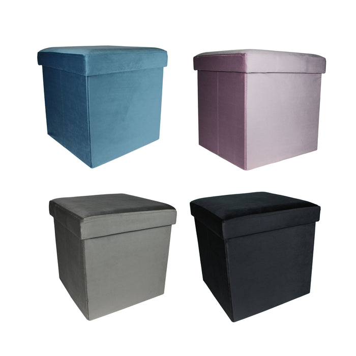 Urban Designs Modern Foldable Fabric Cube Storage Stool Ottoman