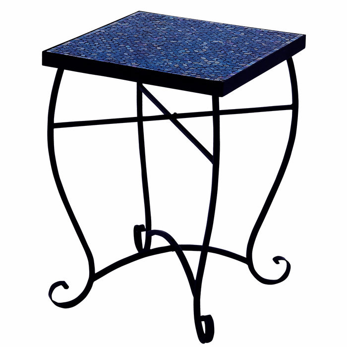 Urban Designs Moroccan Mosaic Mystic Blue Square Accent Table