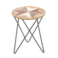 Urban Designs Rustic Round Wood Side Accent Table