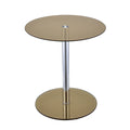 Urban Designs Samantha Chrome Accent Side Table - Smoke Glass