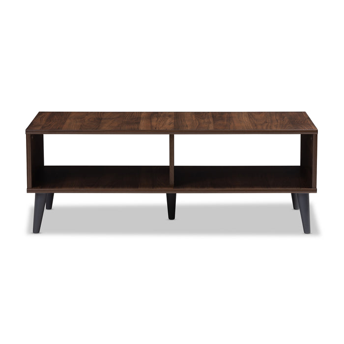 Urban Designs Sterling Wooden Coffee Table in Walnut Brown & Dark Grey Finish