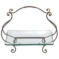Urban Designs The Gordon Rectangular Glass Serving Tray with Metal Stand