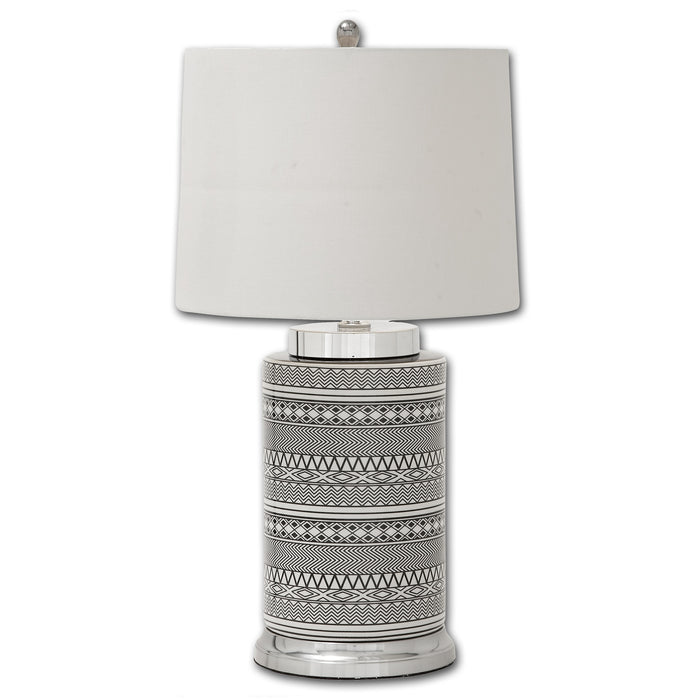 Urban Designs Tribal Bands Tall Ceramic Table Lamp