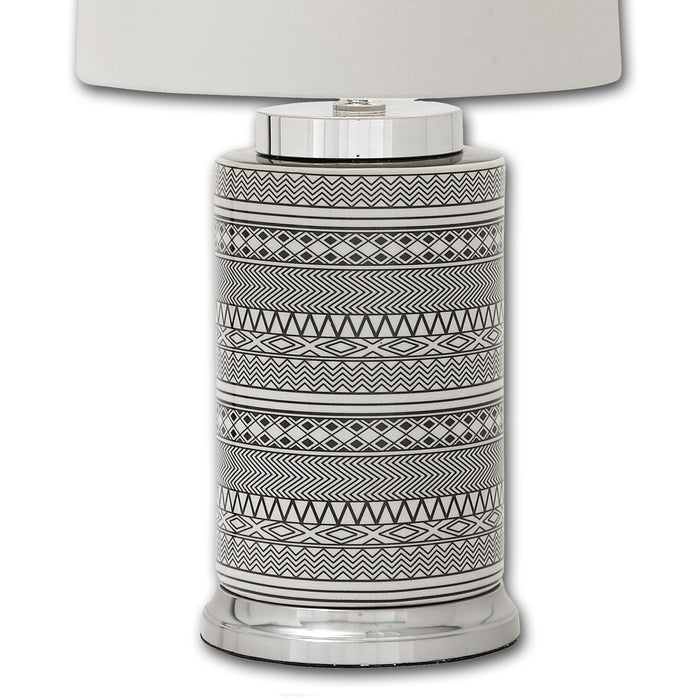 Urban Designs Tribal Bands Tall Ceramic Table Lamp