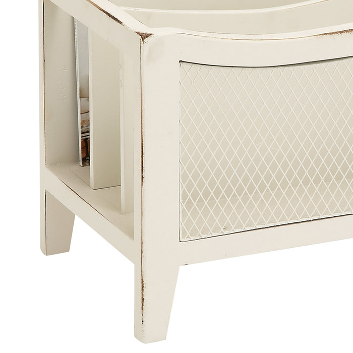 Urban Designs Weathered Wooden Magazine Rack - Beige