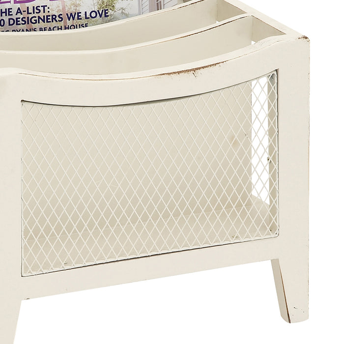 Urban Designs Weathered Wooden Magazine Rack - Beige