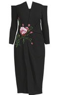 Oscar de la Renta V - neck Crystal Cocktail Dress - Runway Catalog