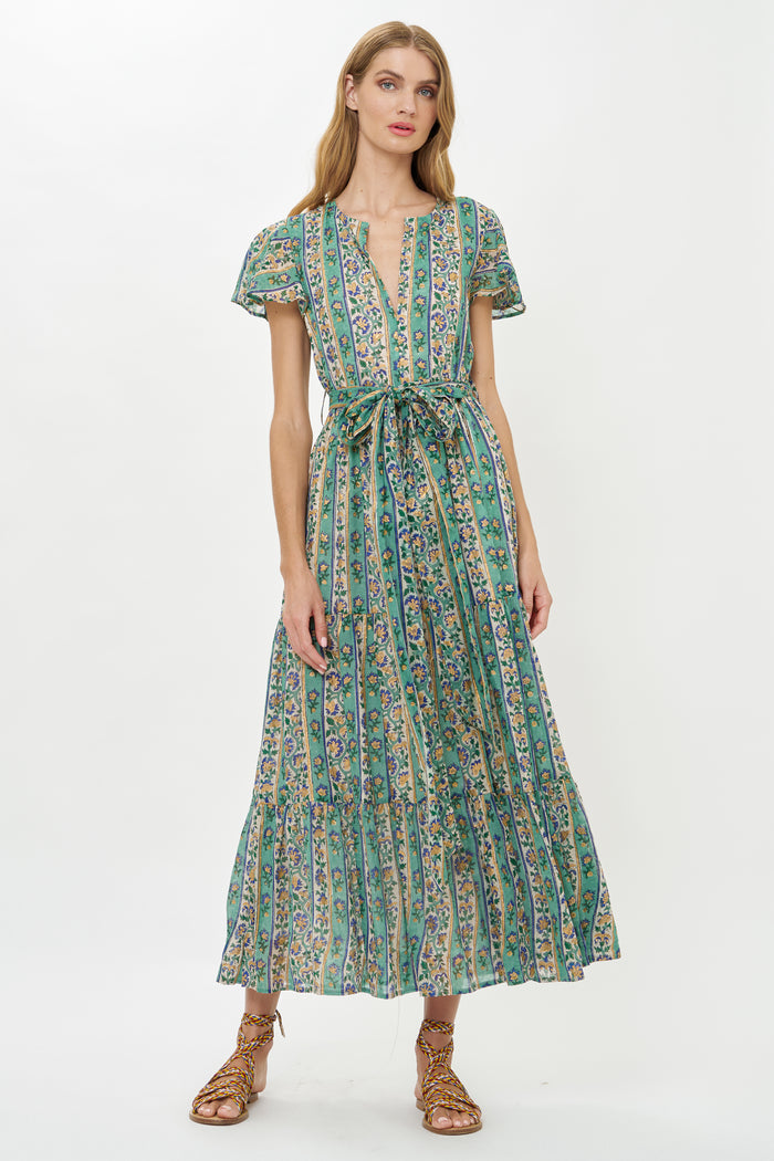 V-Neck Maxi- Taj Aqua
