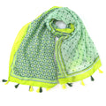 Vesta - Bright Patterned Scarf - Lime Grass (90x180cm)