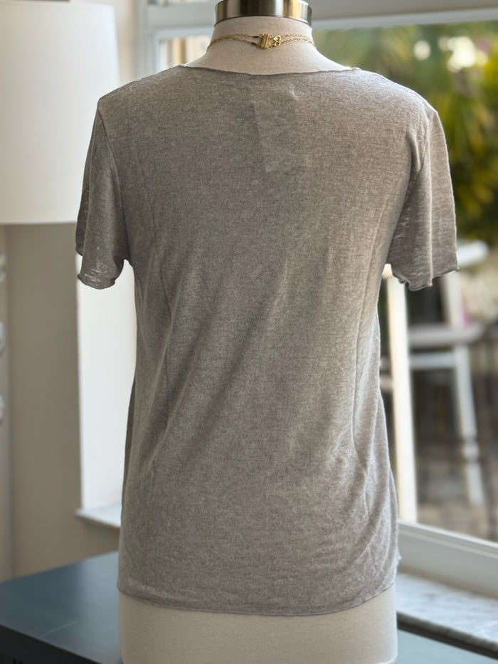Vicky top in taupe grey