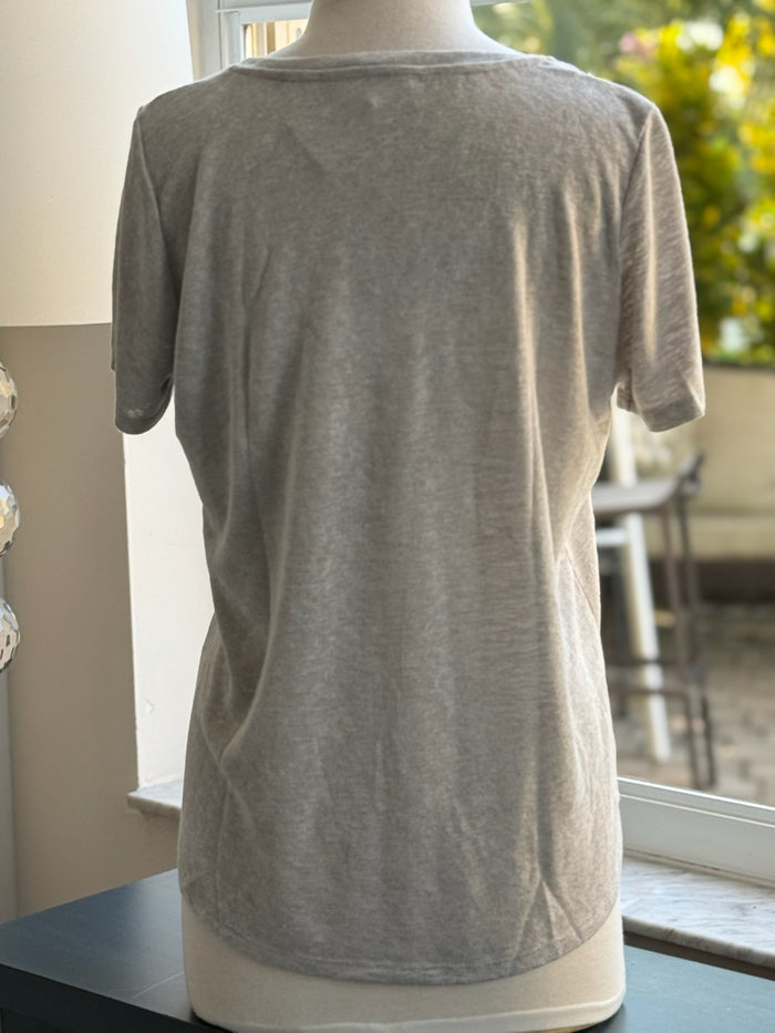 Womens top in taupe grey