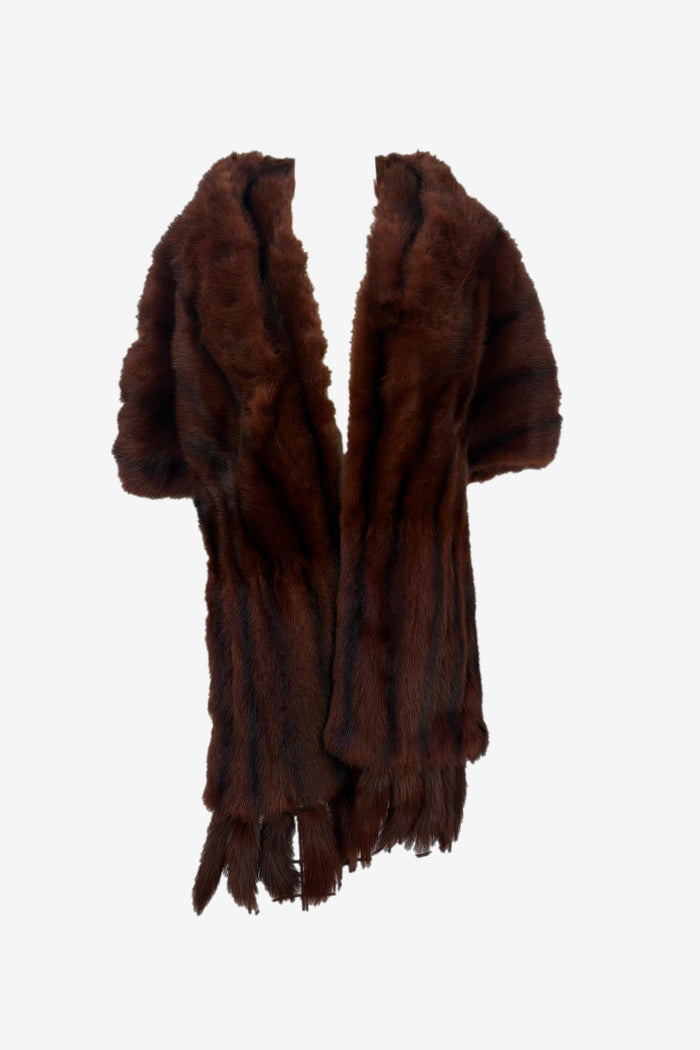 Vintage Cornelius Red Fox stole with fur tassels