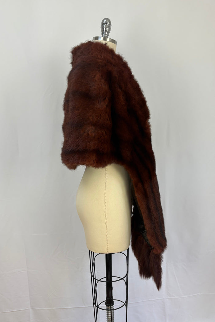 Vintage Cornelius Red Fox stole with fur tassels