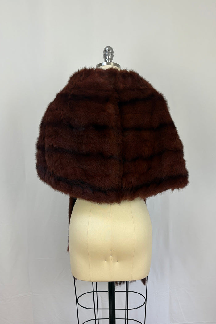 Vintage Cornelius Red Fox stole with fur tassels