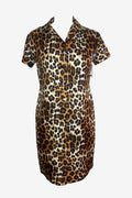 Vintage Leopard Button Mini Dress