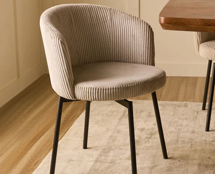 Vista Valley Vibrance Dining Chair – Modern Upholstered Dining Chair for Home & Café Beige White