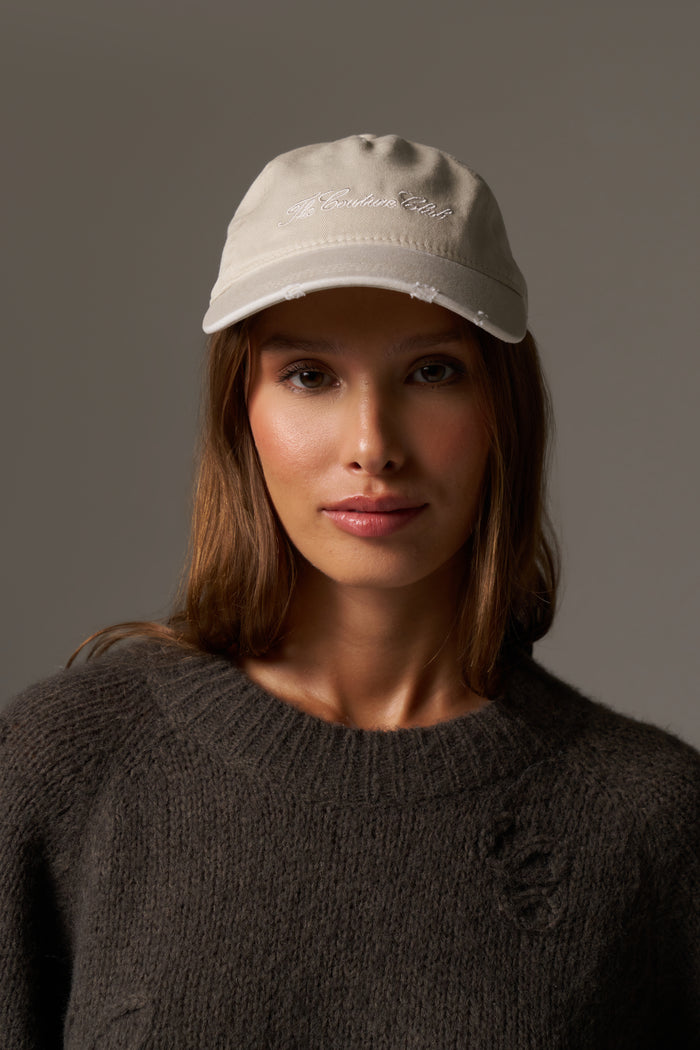 WASHED SCRIPT CAP - BONE
