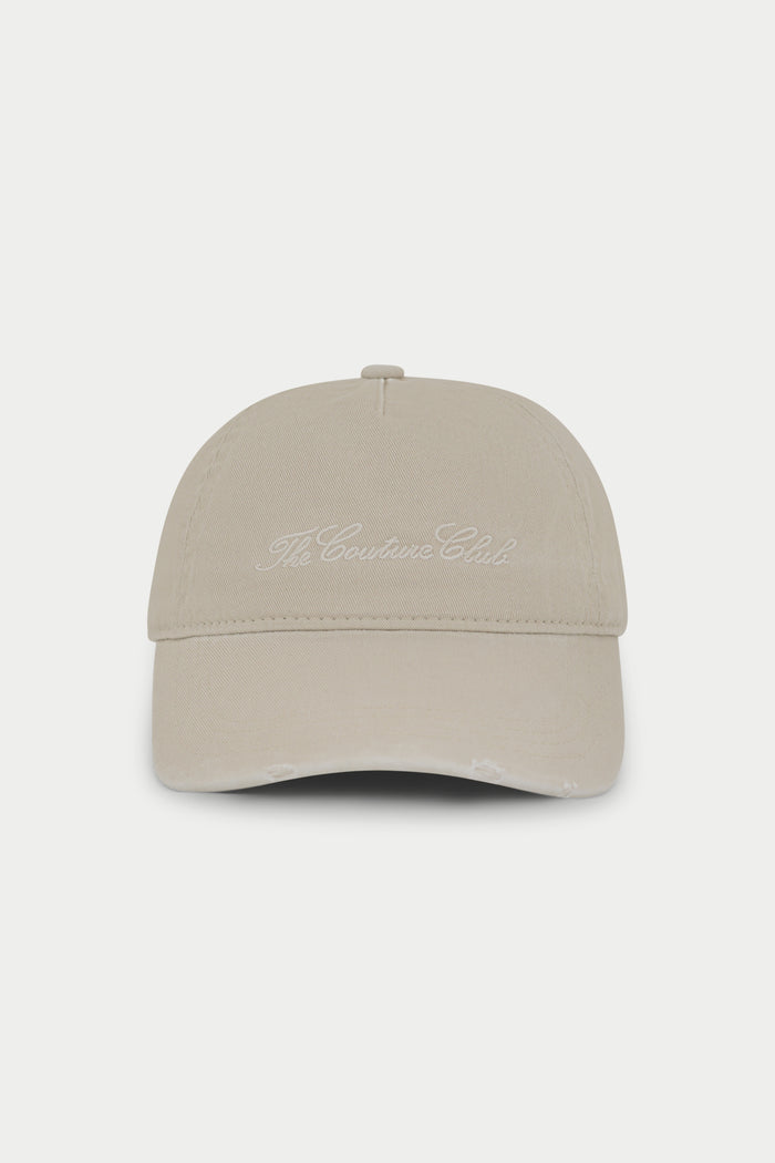 WASHED SCRIPT CAP - BONE