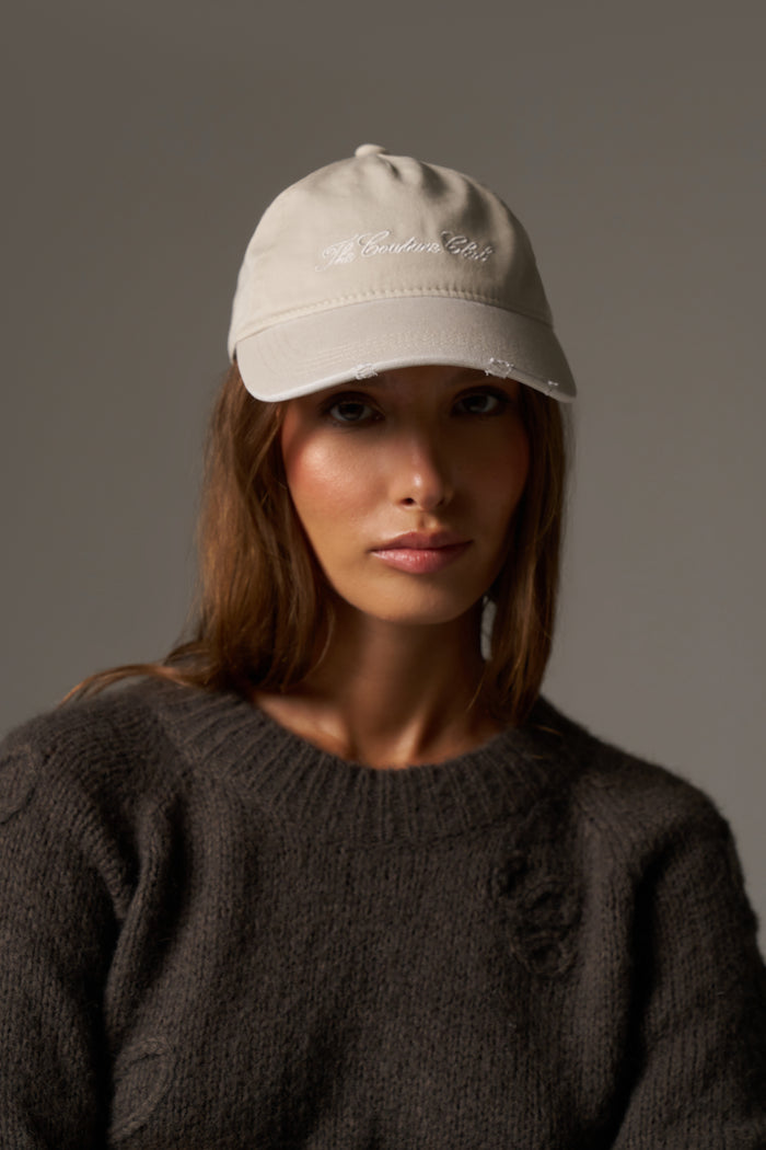 WASHED SCRIPT CAP - BONE