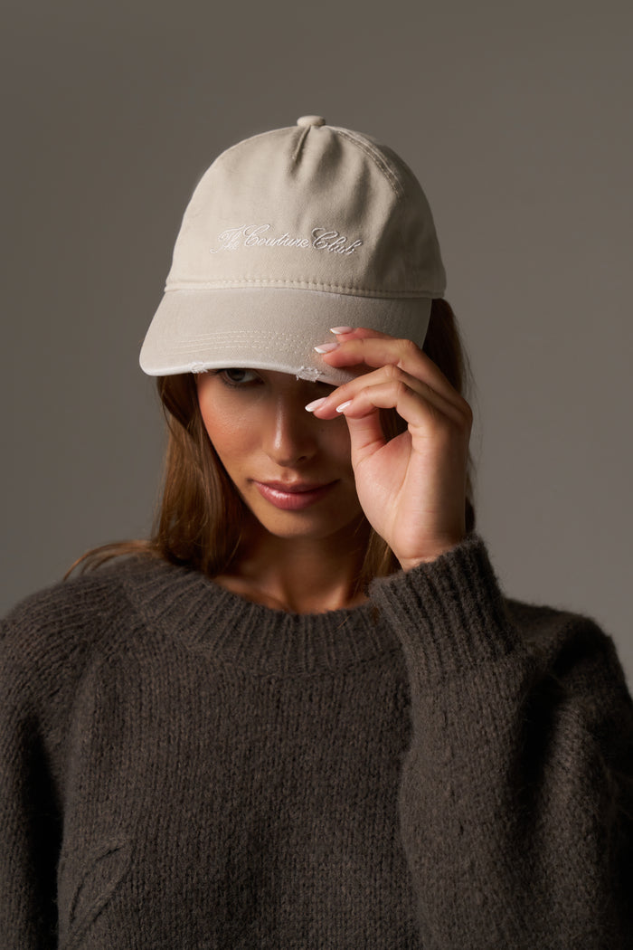 WASHED SCRIPT CAP - BONE