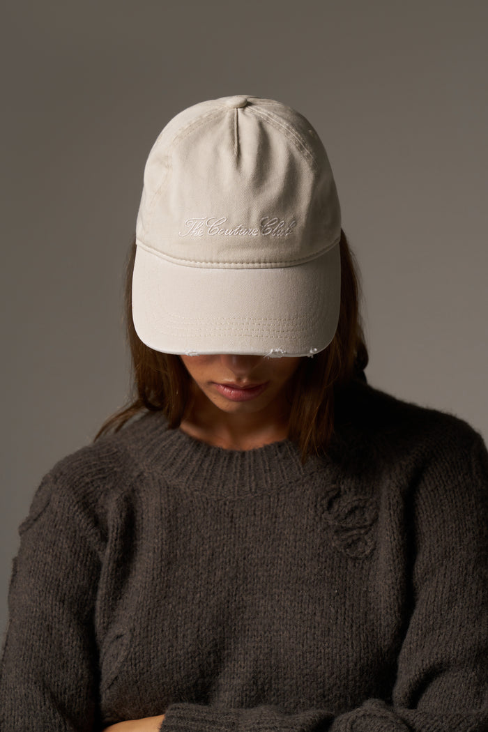 WASHED SCRIPT CAP - BONE