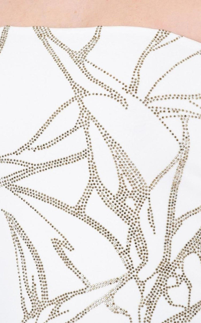 Alexandre Vauthier White Beaded Strapless Midi Dress - Runway Catalog