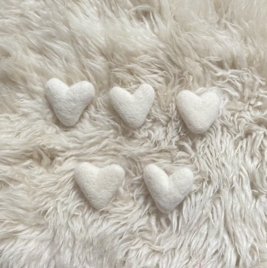 White Felt Hearts - Adored A Lovely Boutique