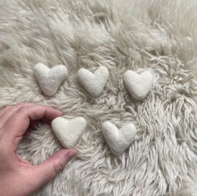 White Felt Hearts - Adored A Lovely Boutique