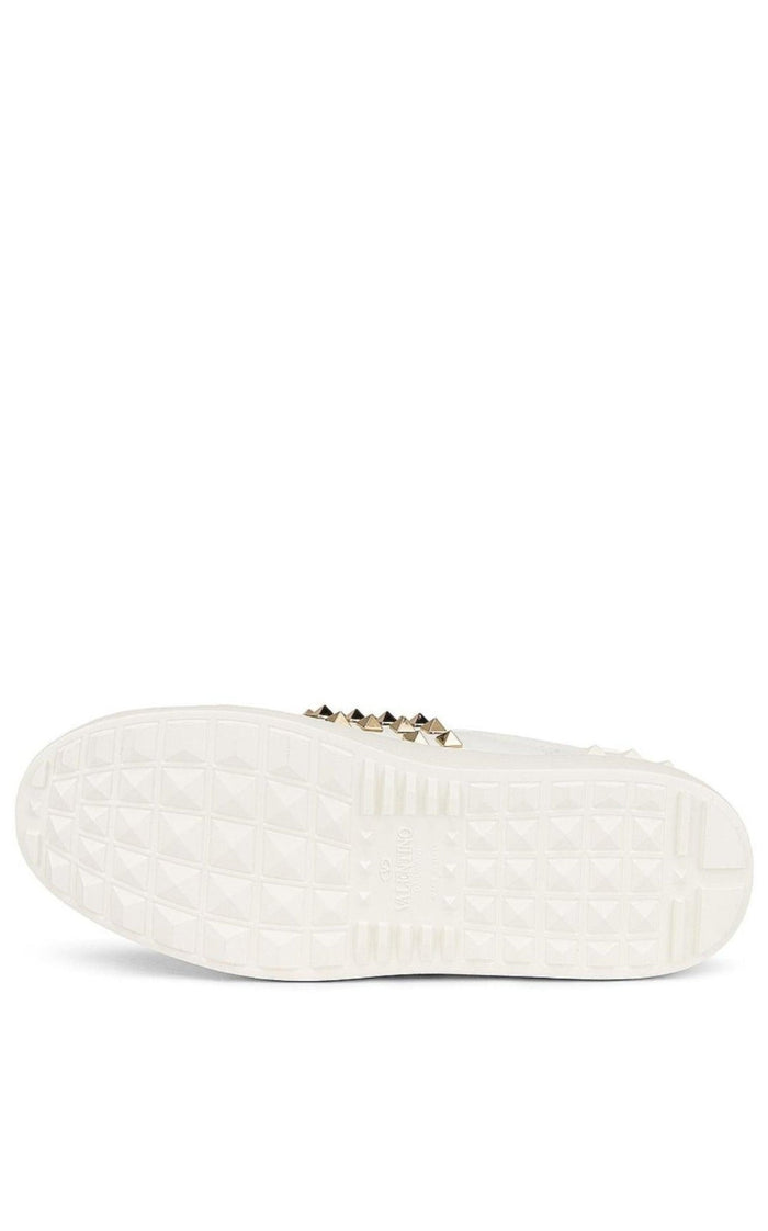 Valentino White Leather Rockstud Sneakers - Runway Catalog