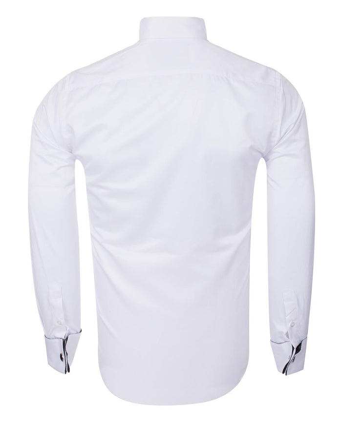 Black Pleated Dress Shirt with Bow Tie-Makrom