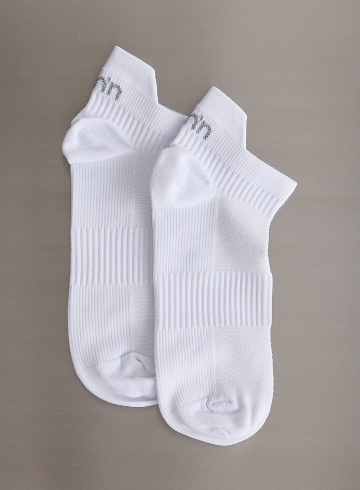 White Running Socks Low