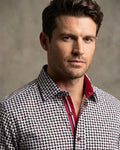 White Seed Print Shirt with Matching Handkerchief