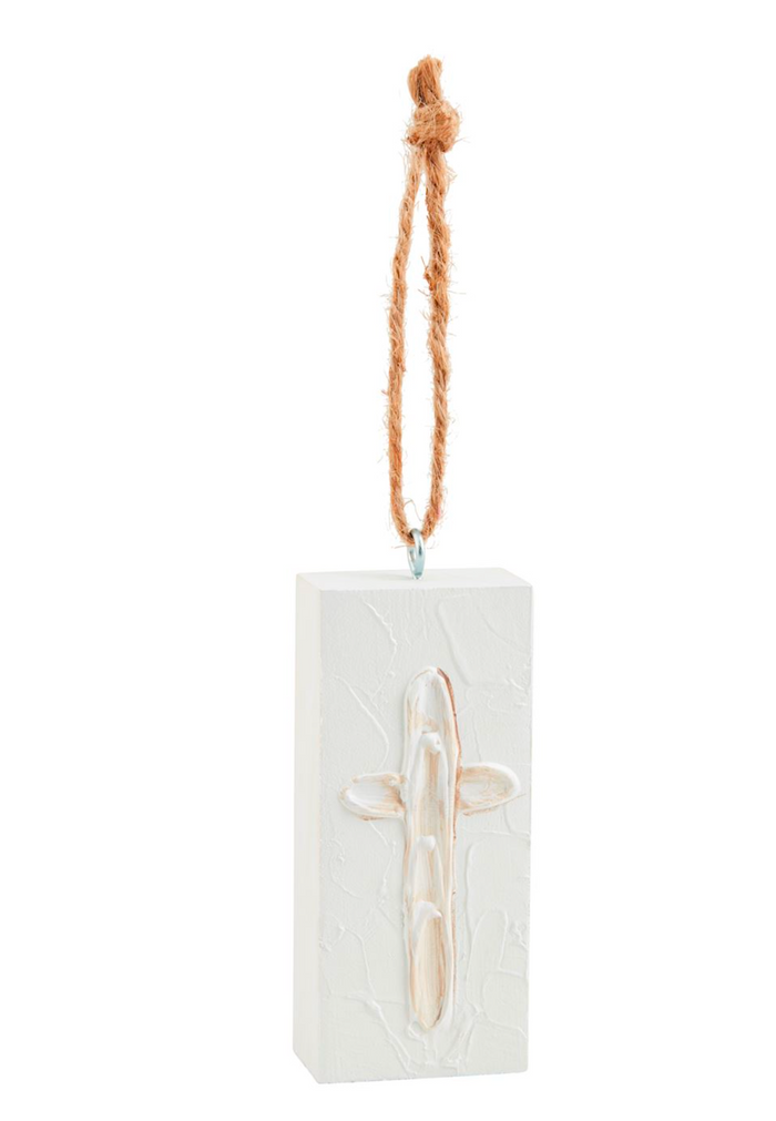 White Wood Ornament- Three Styles - Pine & Moss