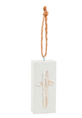 White Wood Ornament- Three Styles - Pine & Moss