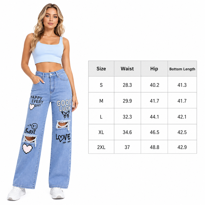 Distressed wide leg jeans women can style with tees, jackets, sneakers, and everyday tops for relaxed outfit appeal for women